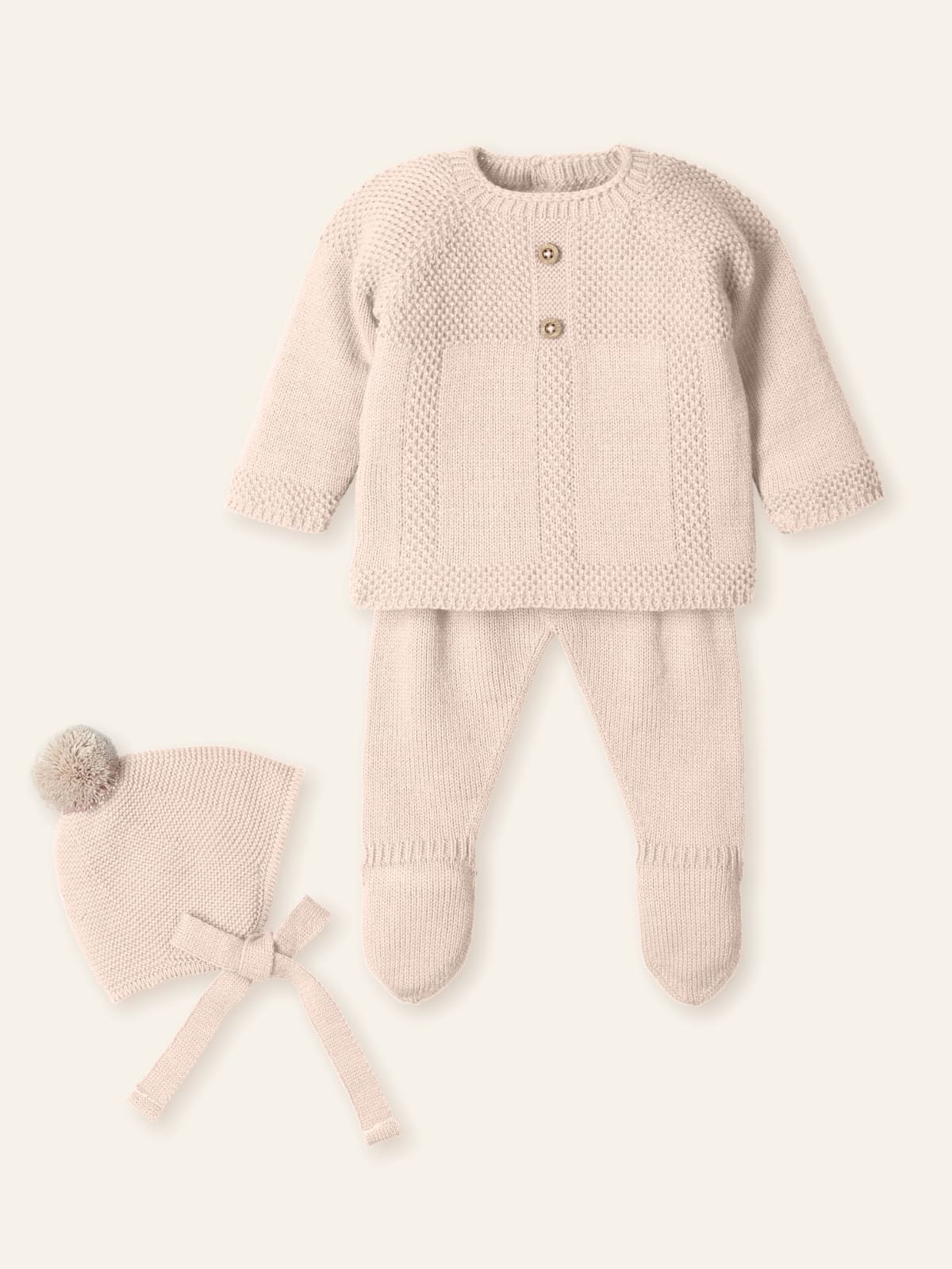 NEWBORN LONG BUTTON SET 3PC (3 Colores)