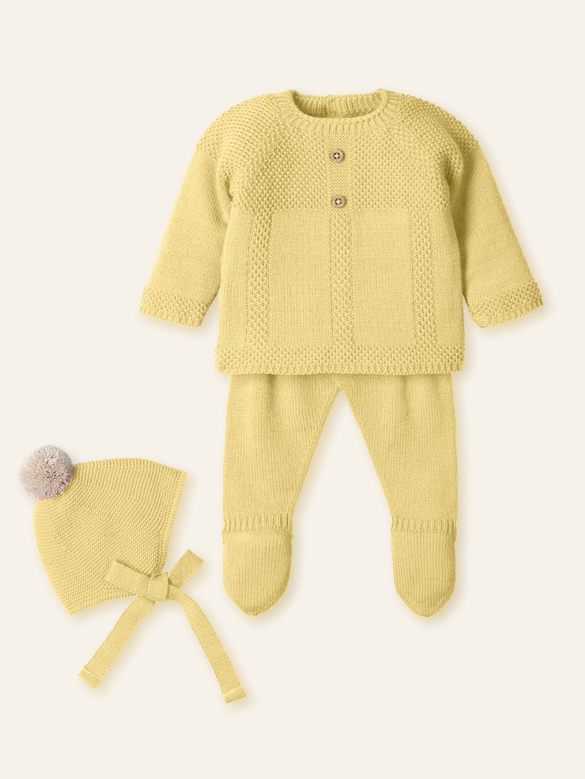 NEWBORN LONG BUTTON SET 3PC (3 Colores)