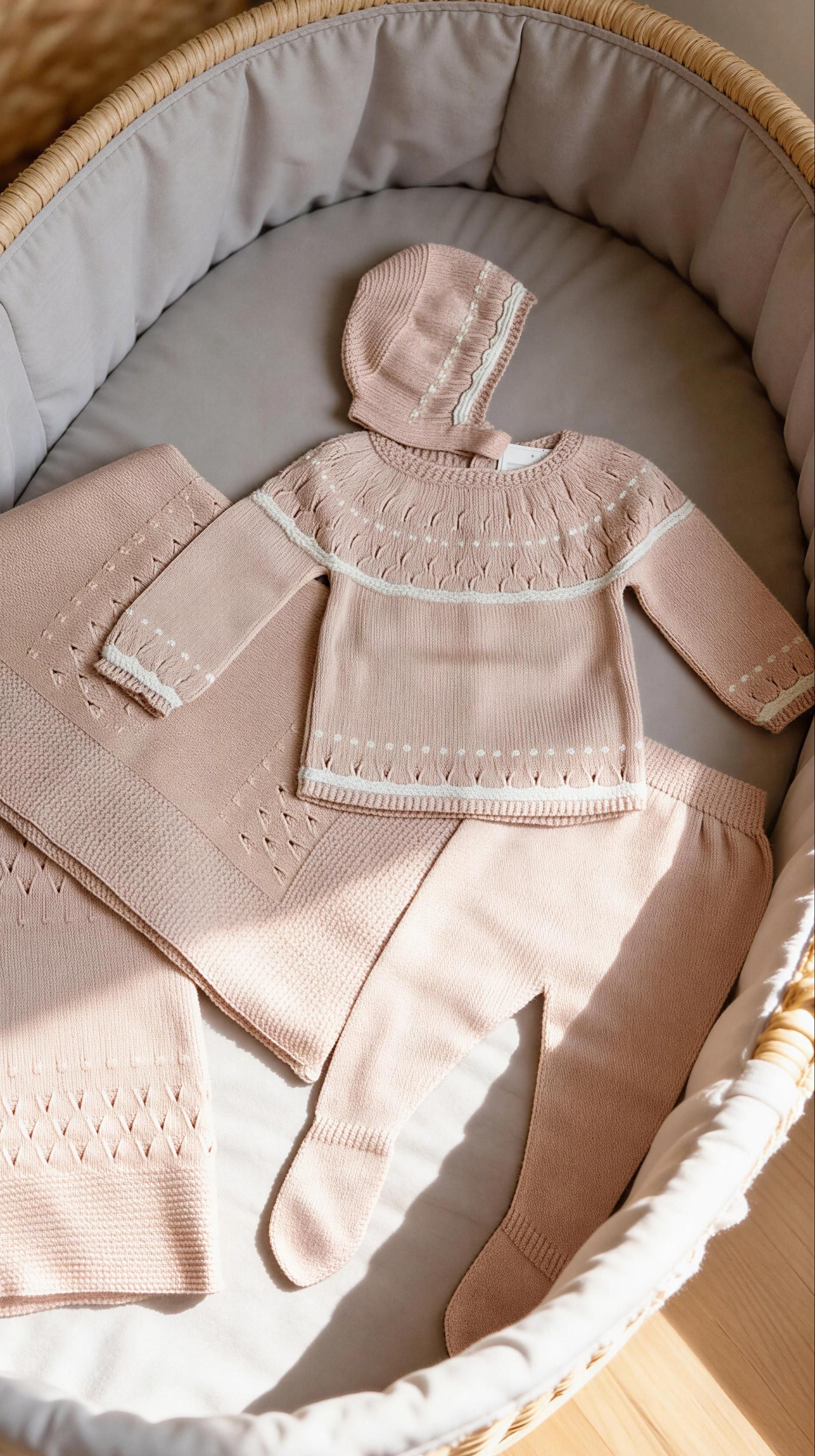 PINK CLOUD BABY SET WITH BLANKET (4PC)