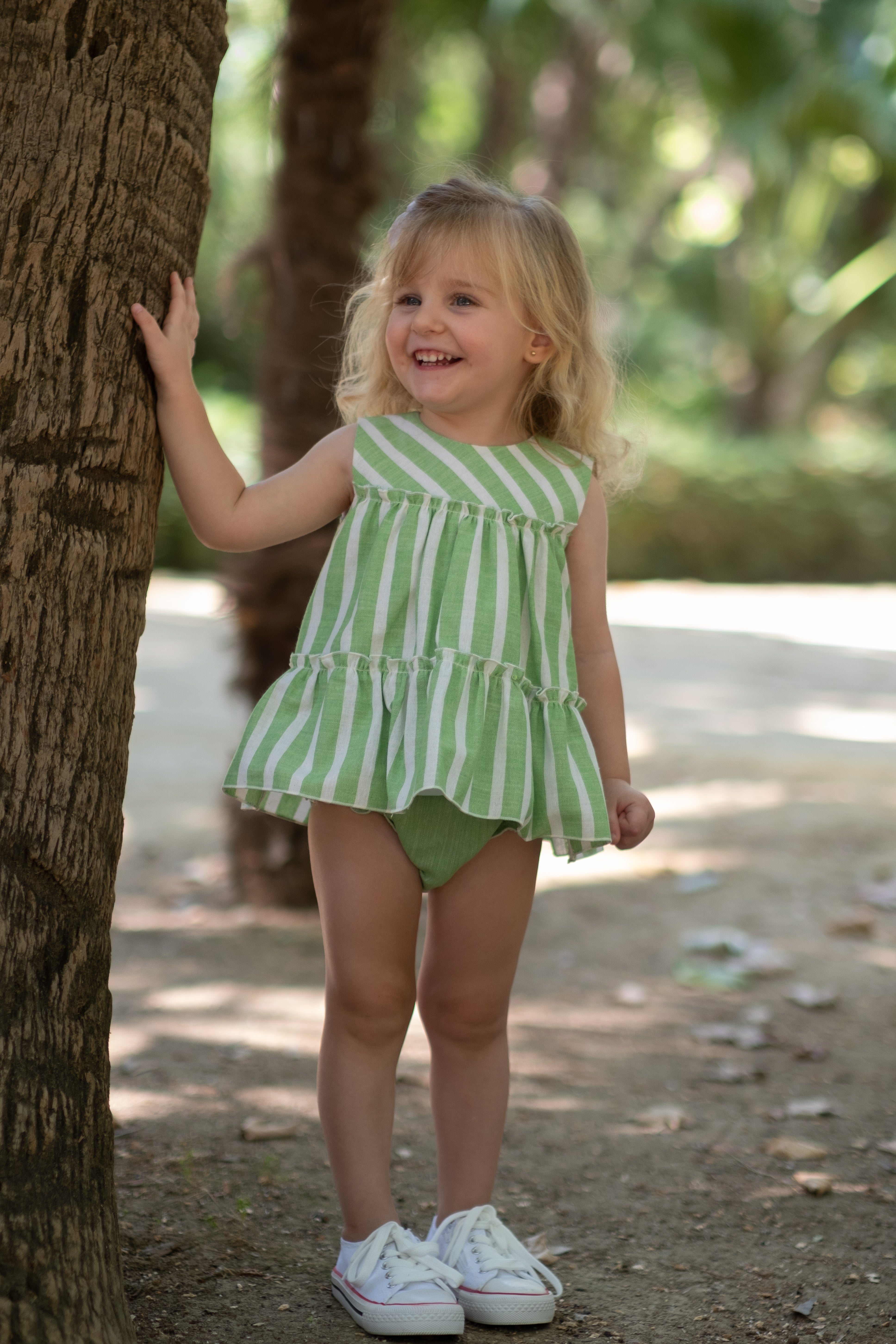 BABY SET GREEN STRIPES