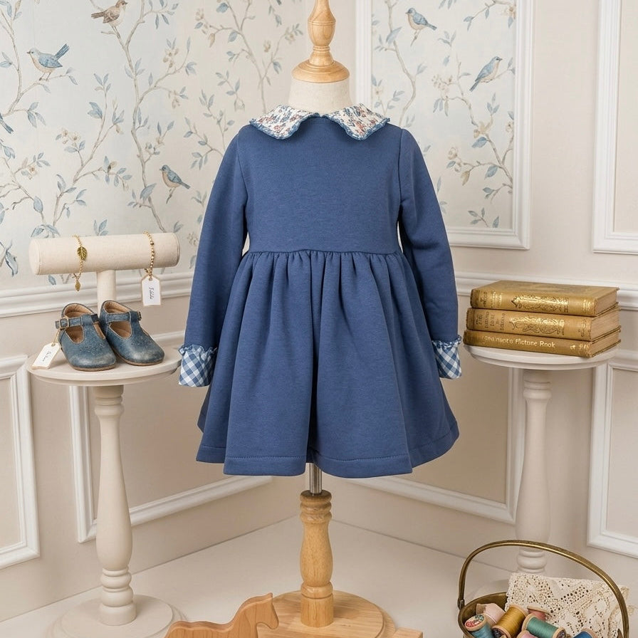 GIRL DRESS BLUE FLOWERS