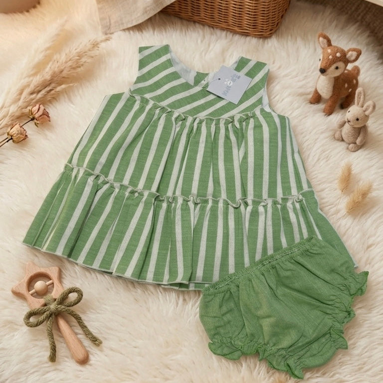 BABY SET GREEN STRIPES
