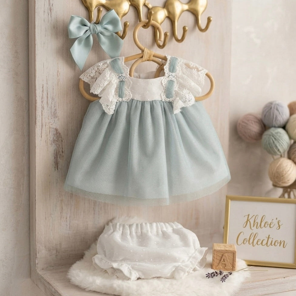 BABY SET WHITE AND GREEN INTERTWINED