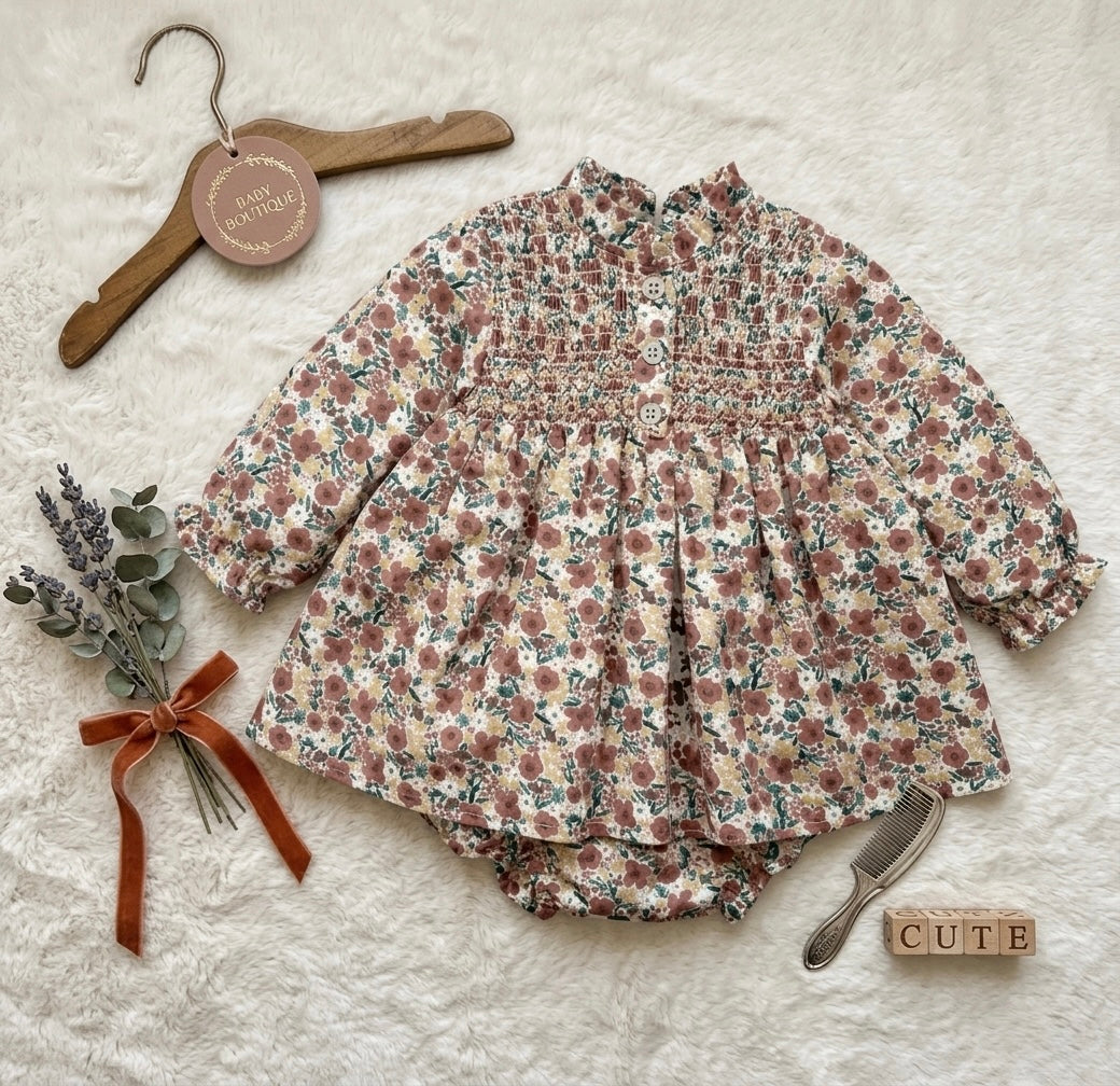 BABY SET FLOWERS ORANGE