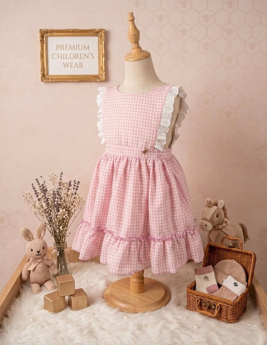 GIRL PINK PLAID DRESS