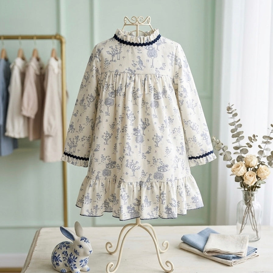 GIRL DRESS LANDSCAPE WHITE
