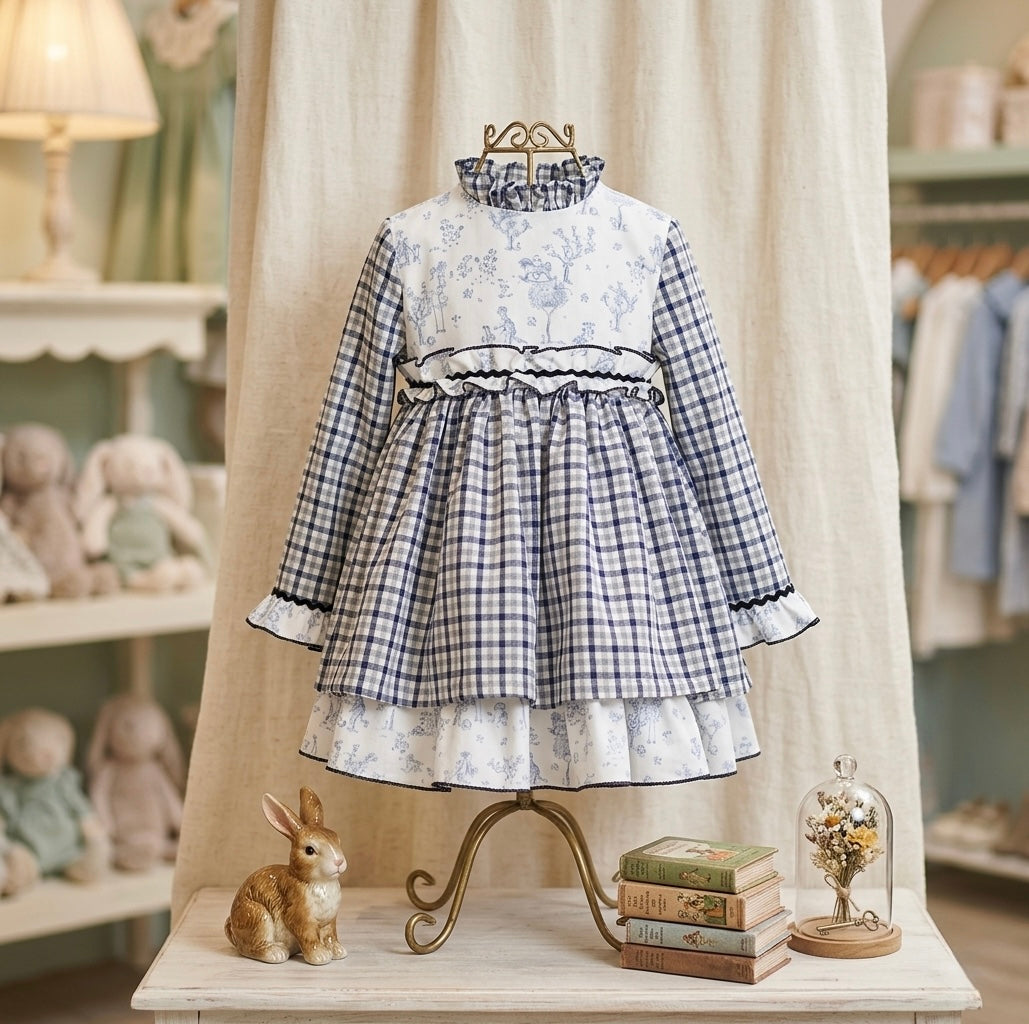 GIRL DRESS LANDSCAPE BLUE
