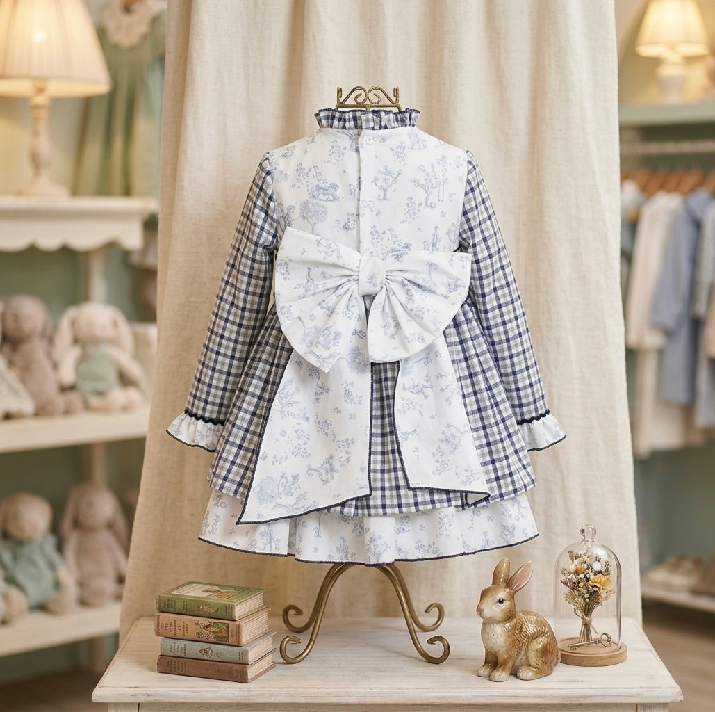 GIRL DRESS LANDSCAPE BLUE