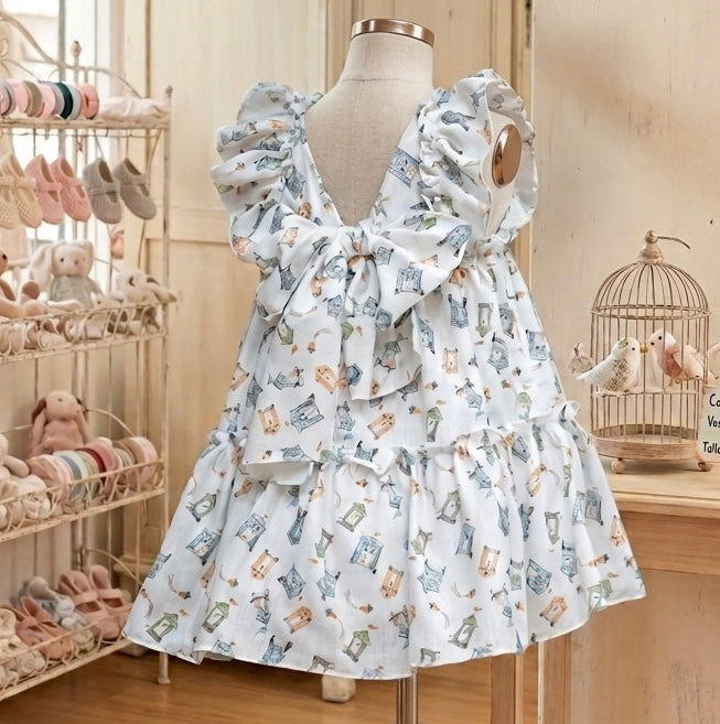 GIRL DRESS WHITE WITH RUFFLE