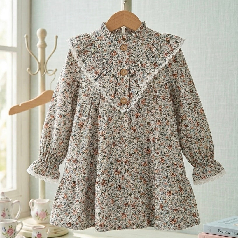 GIRL DRESS SUBTLE FLOWERS