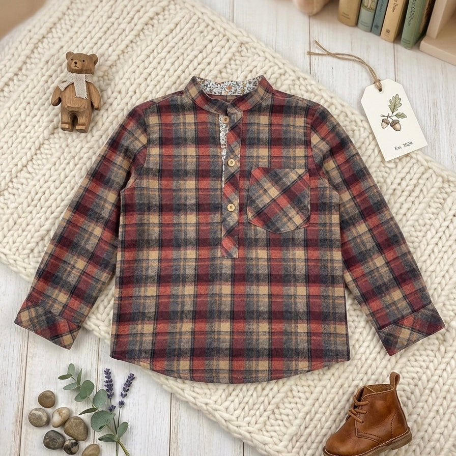 BOYS LONG SLEEVE SHRIT SQUARE