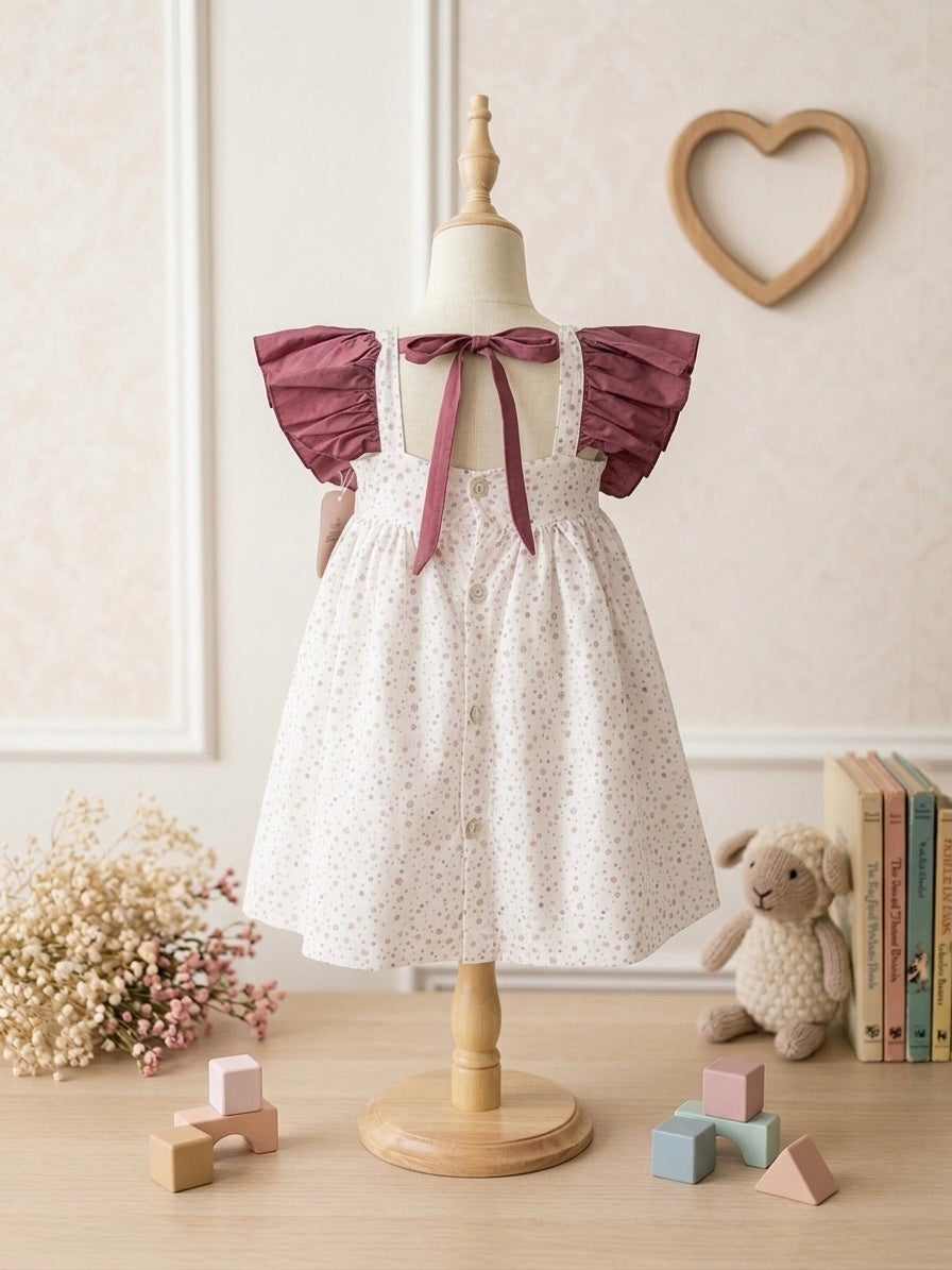 GIRL DRESS CLASSIC WHITE TEA