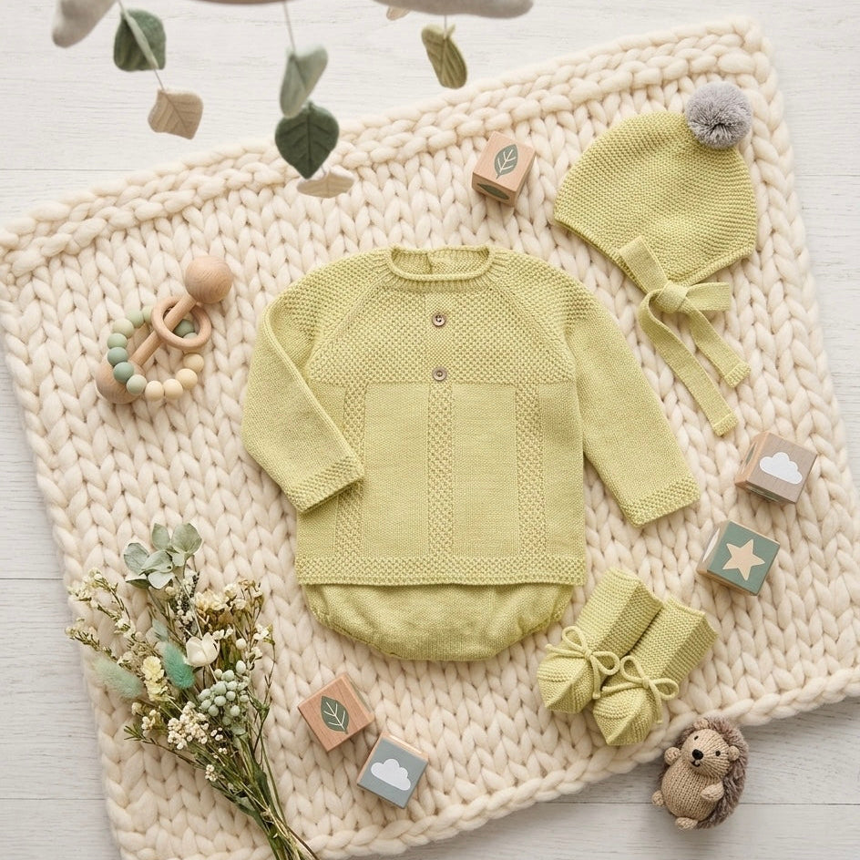 NEWBORN SHORT BUTTON SET 4PC (2 COLORES)