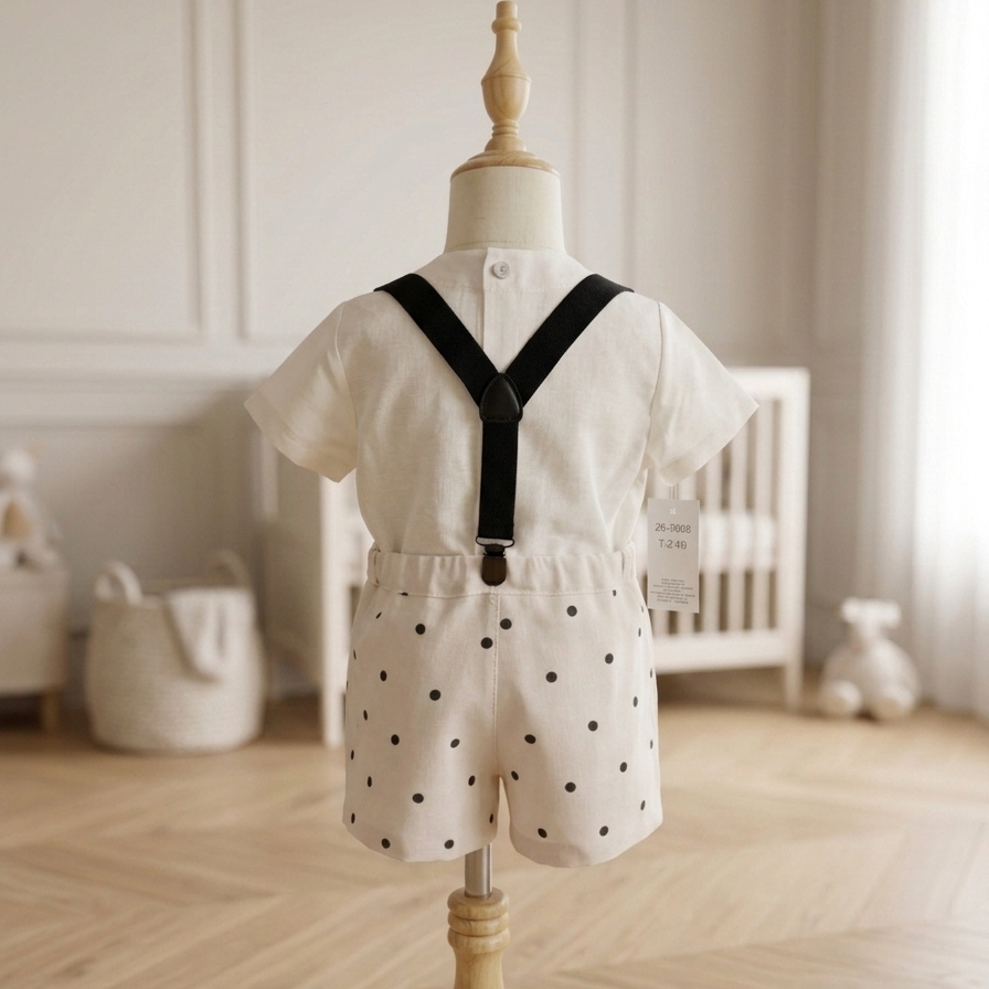 POLKA CREM/BLACK SET BOYS