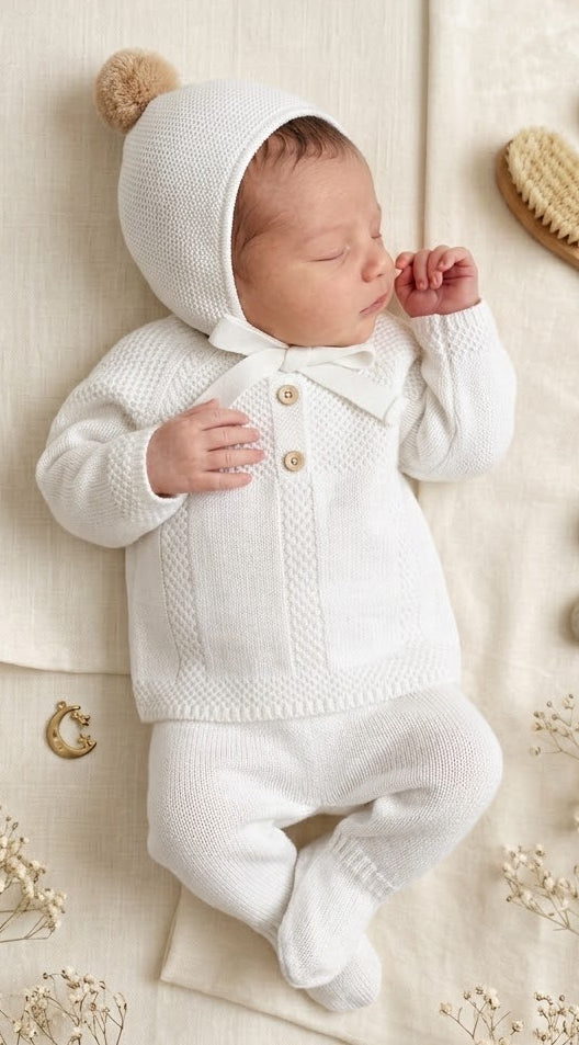 NEWBORN LONG BUTTON SET 3PC (3 Colores)