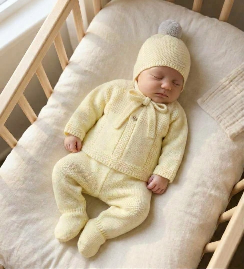 NEWBORN LONG BUTTON SET 3PC (3 Colores)