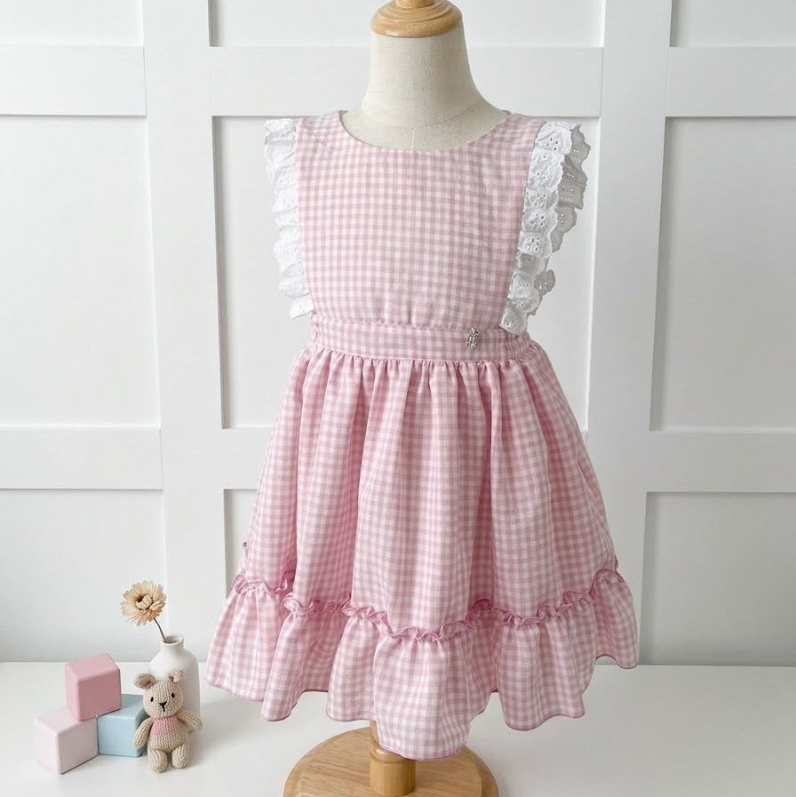 GIRL PINK PLAID DRESS