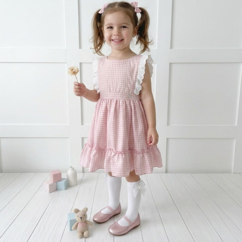GIRL PINK PLAID DRESS