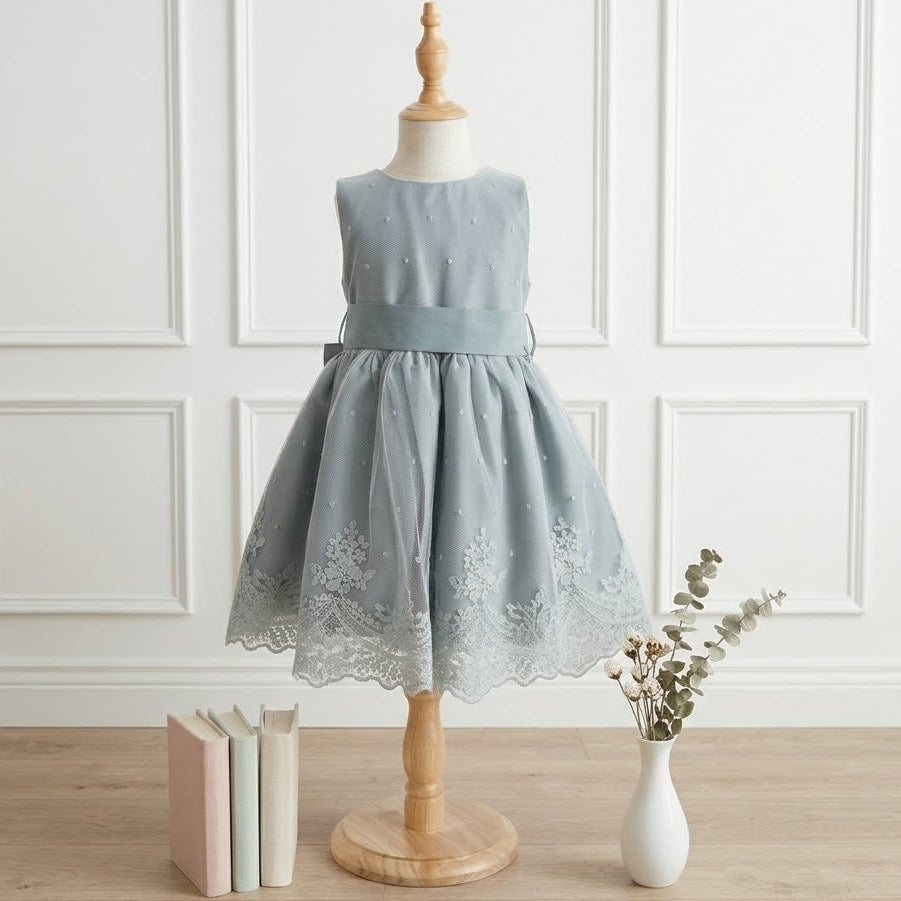 GIRL GREEN DRESS CEREMONY EMBROIDERY