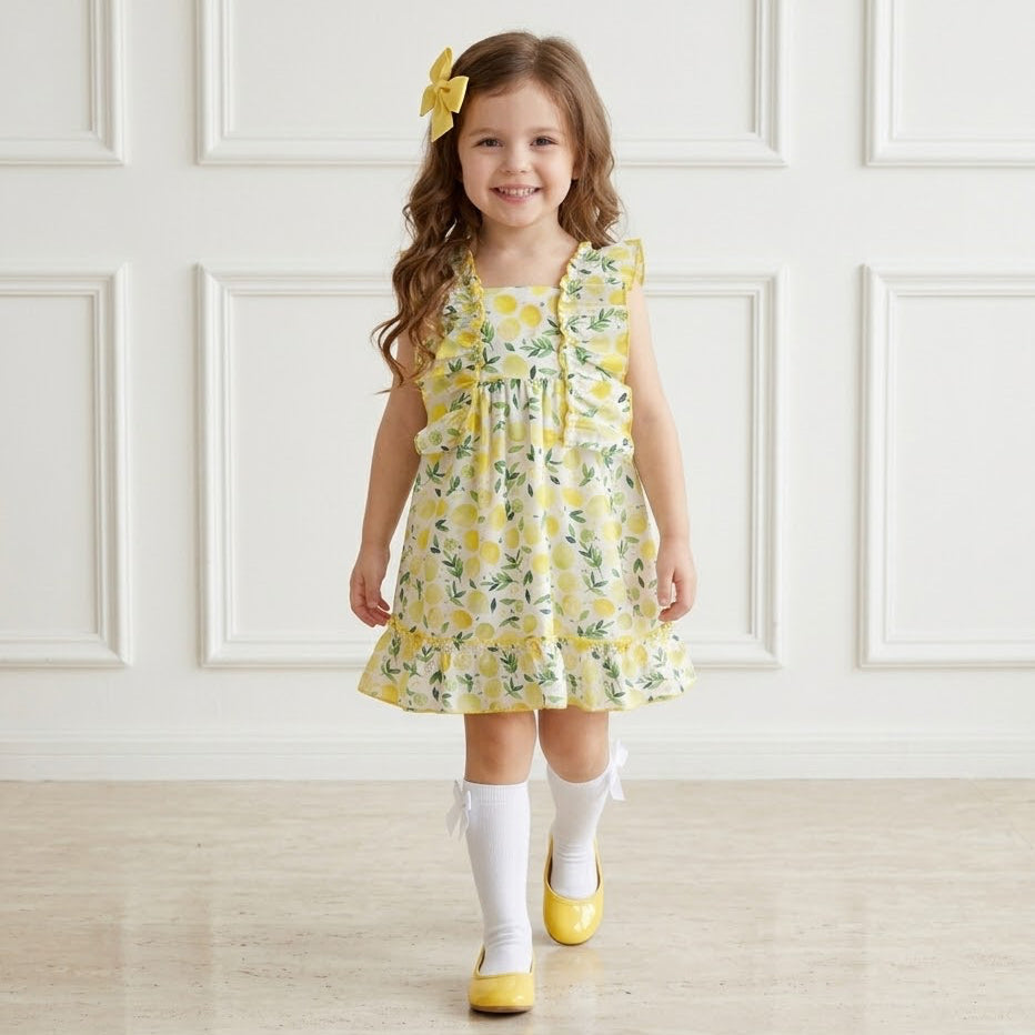 GIRL DRESS YELLOW LEMON