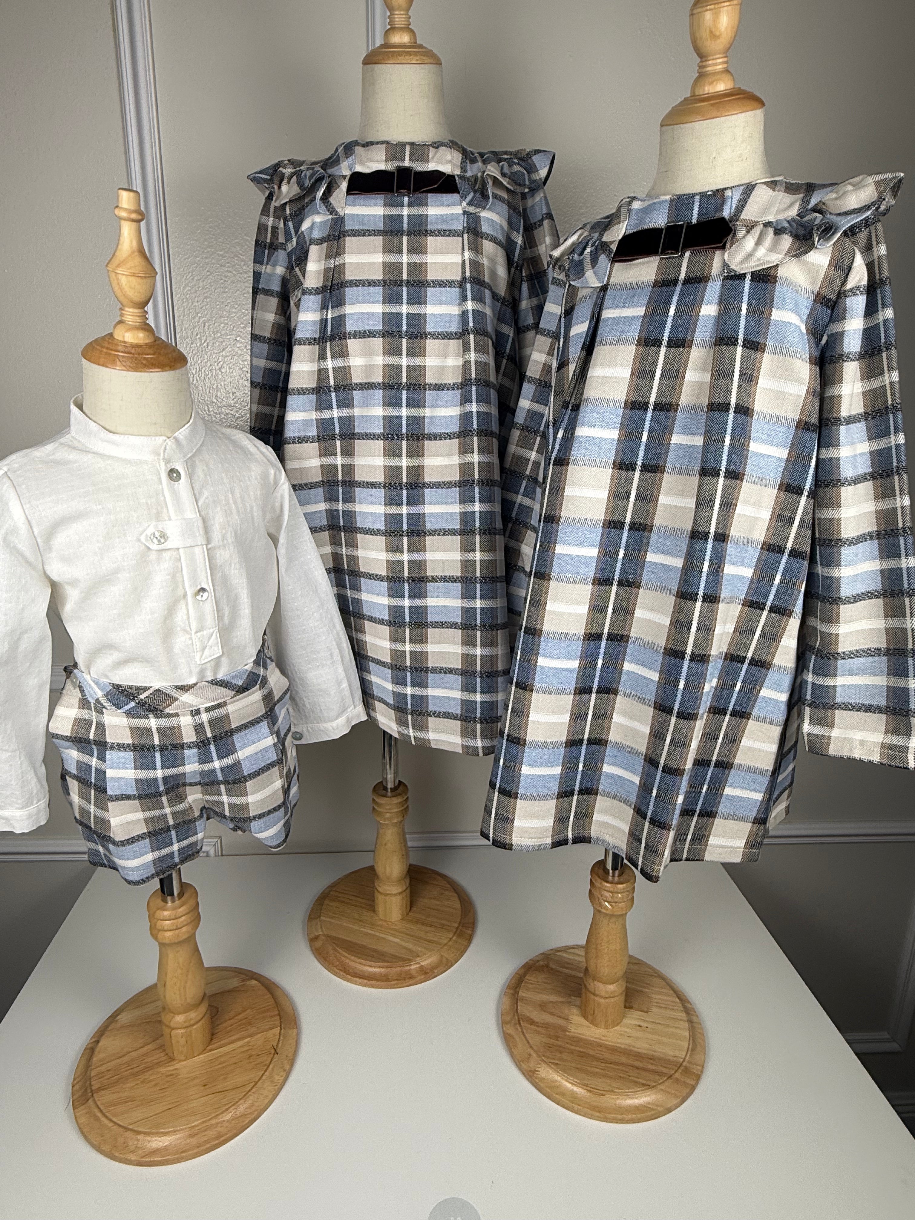 GIRL DRESS BROWN PLAID