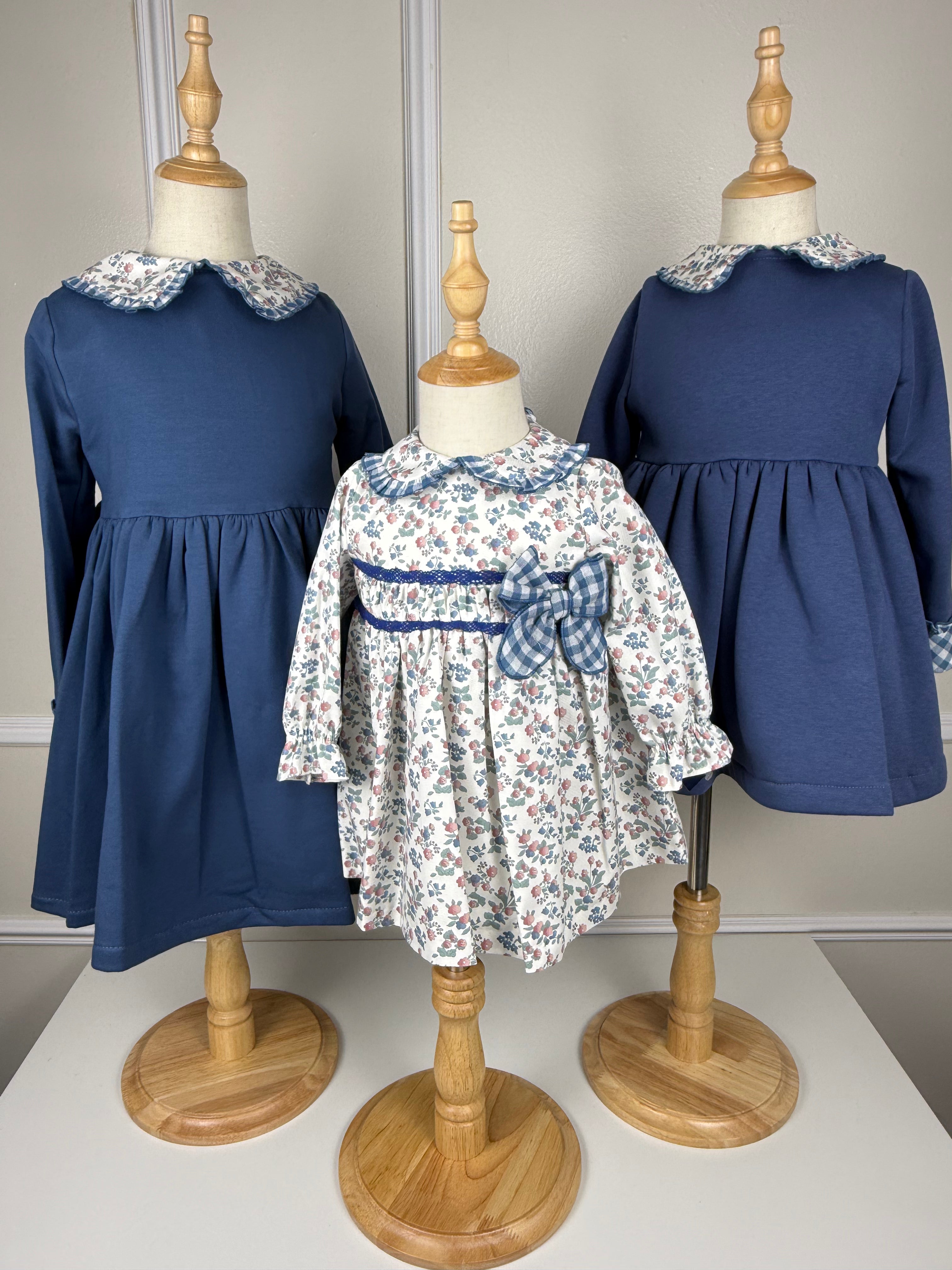 GIRL DRESS BLUE FLOWERS