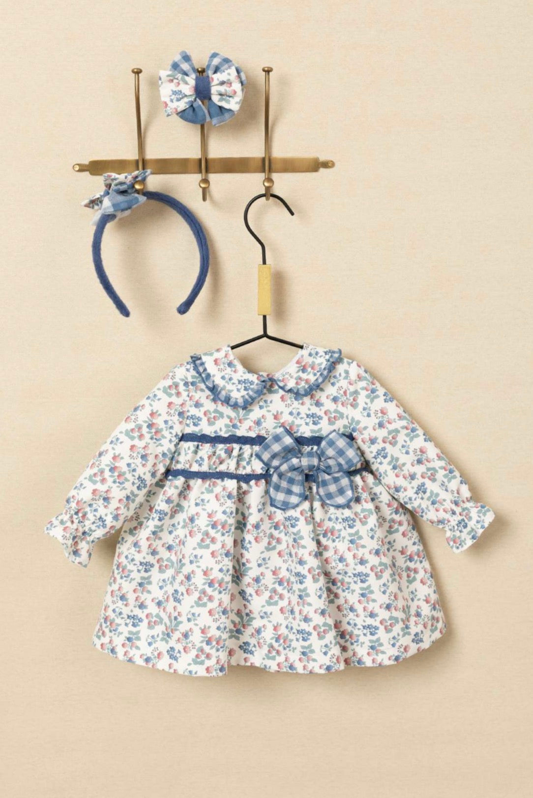 BABY DRESS FLOWERS BLUE