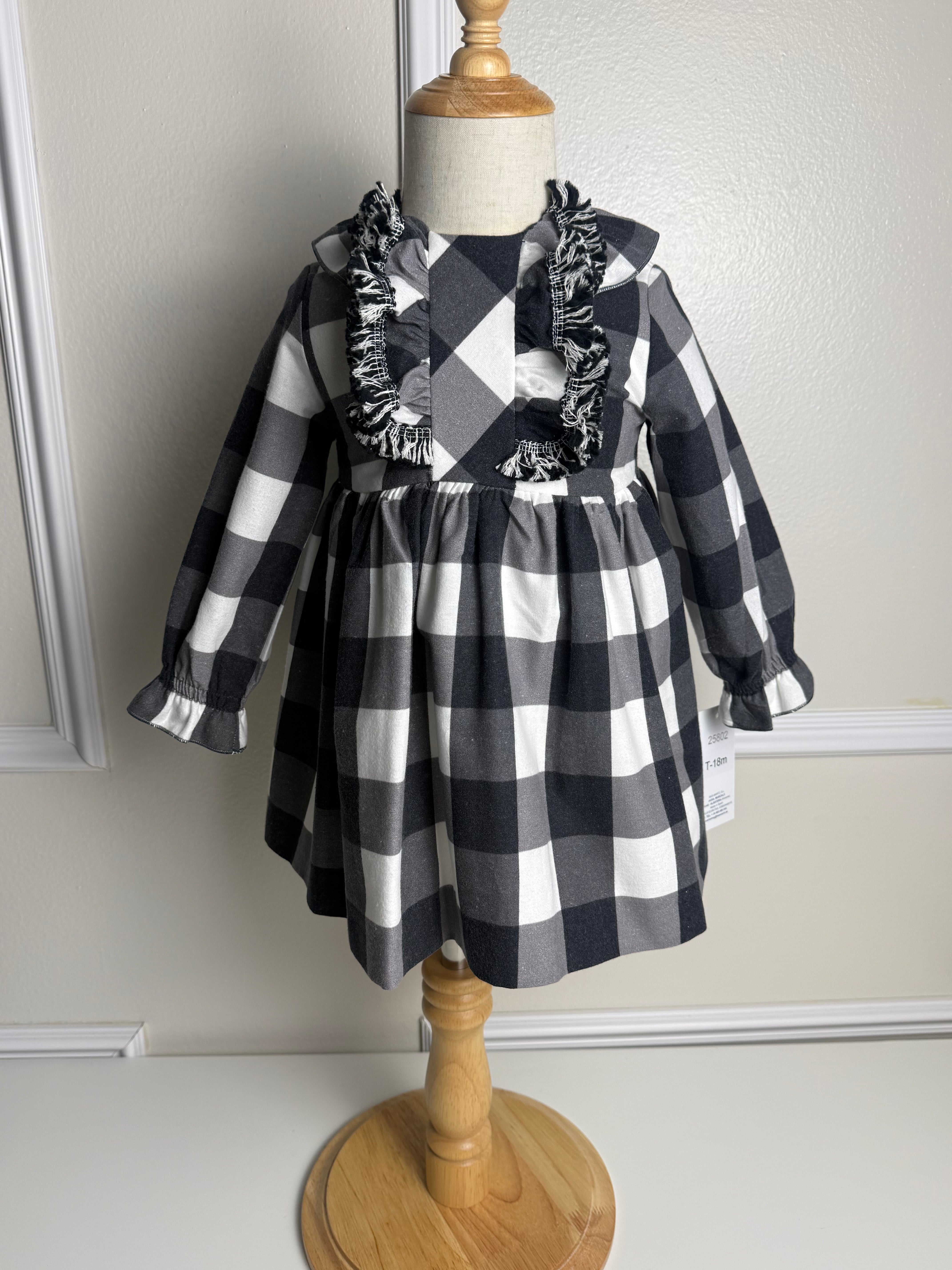 BABY DRESS GRAY BLACK