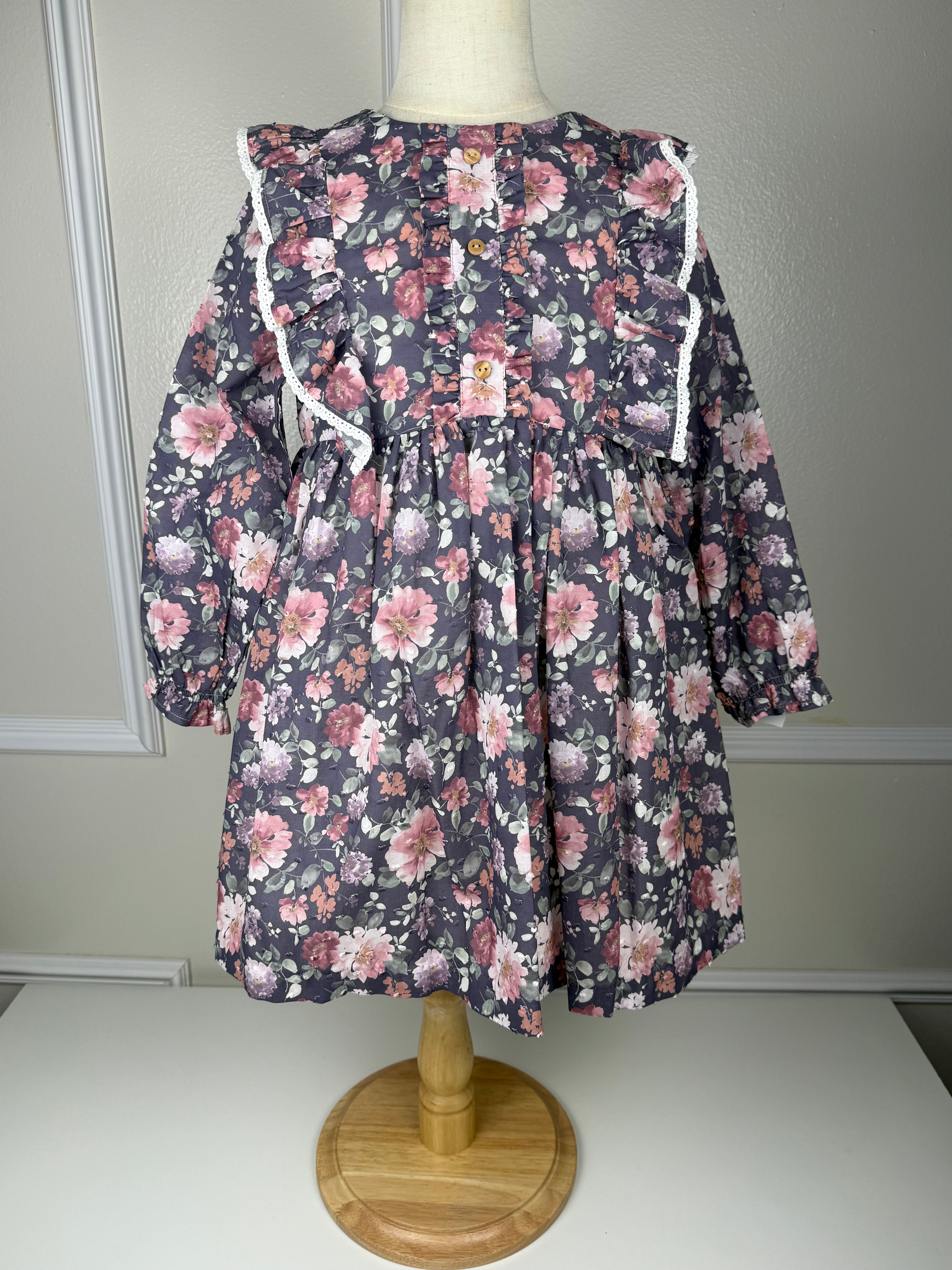 GIRL DRESS FLOWERS PURPLE