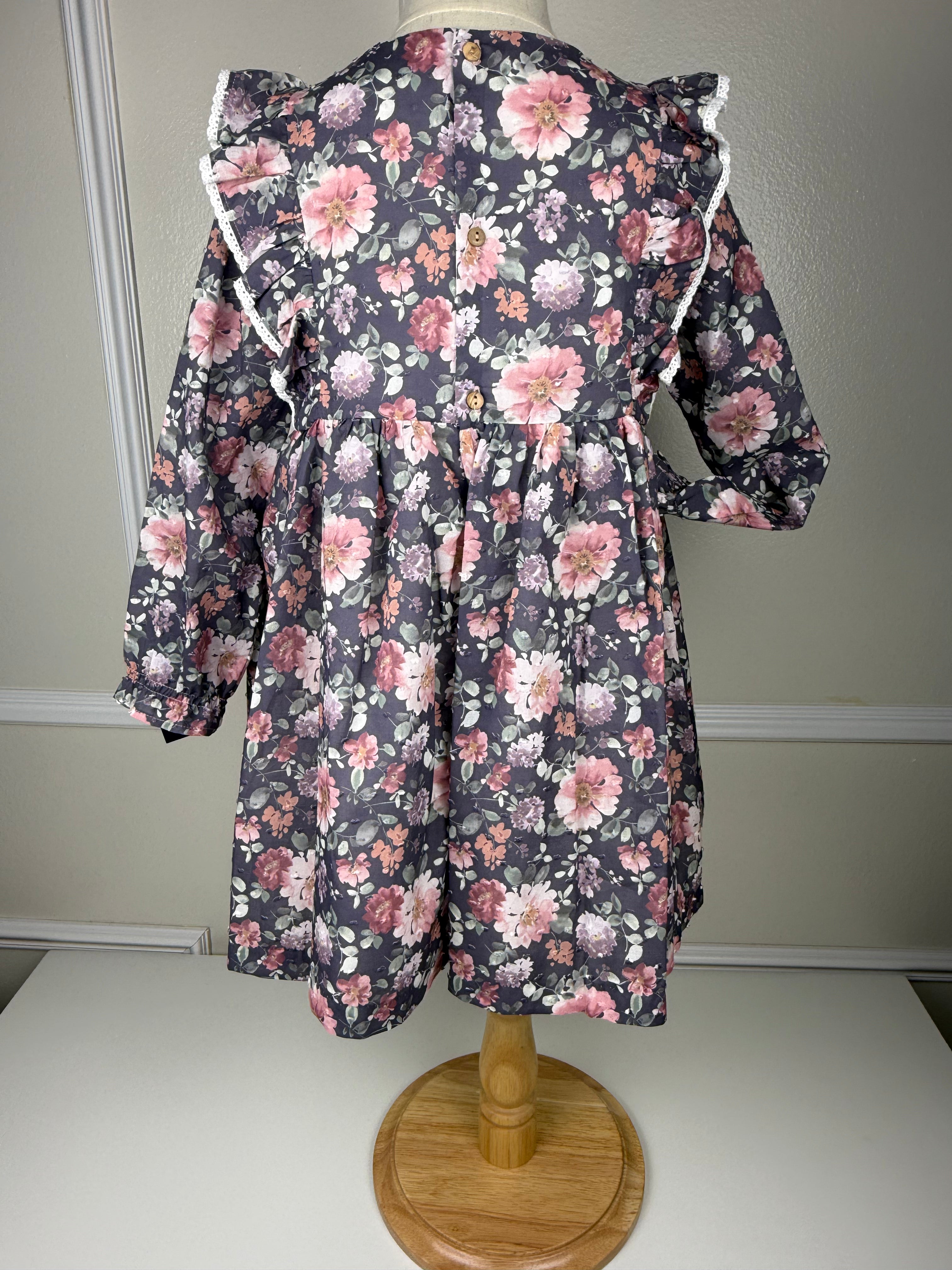 GIRL DRESS FLOWERS PURPLE