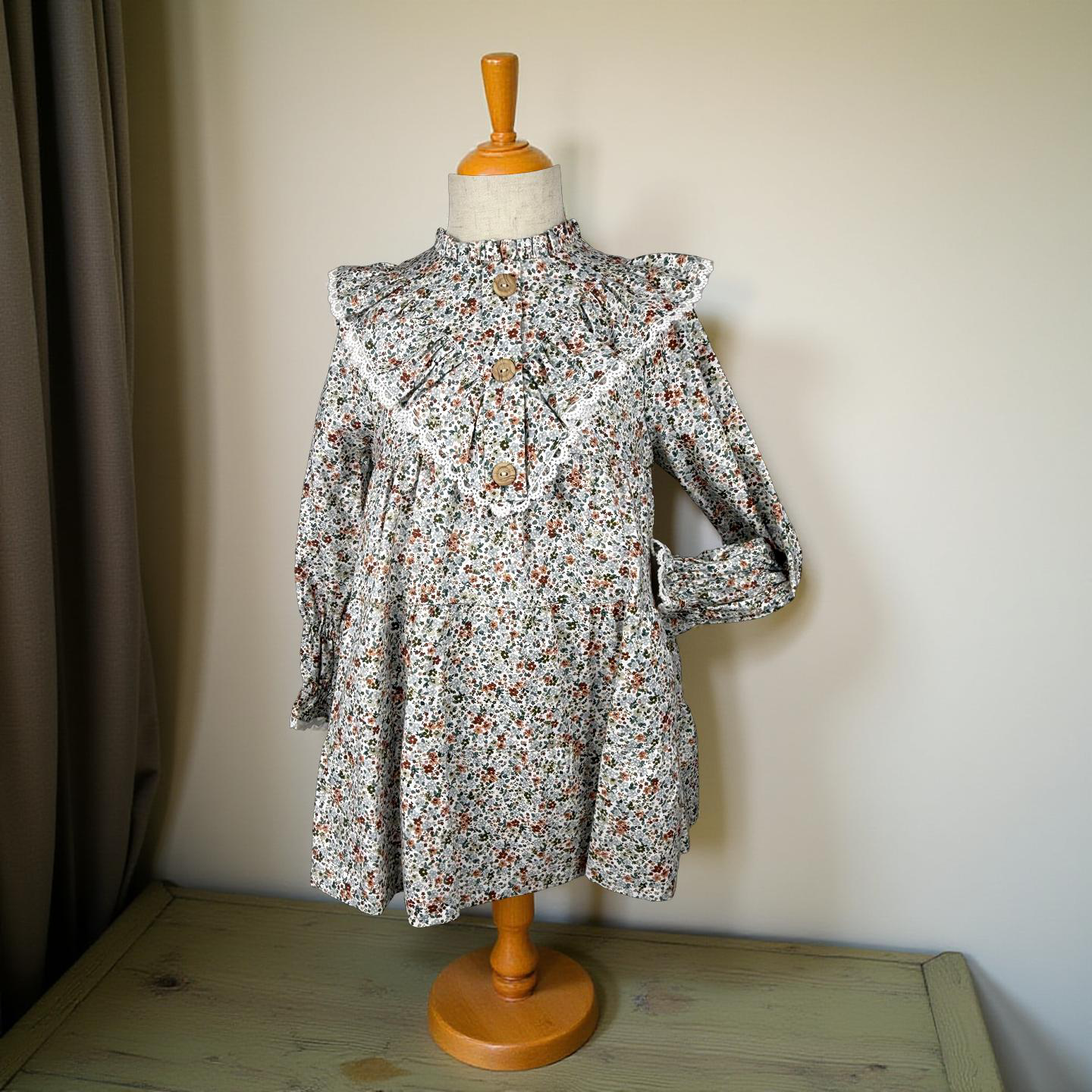 GIRL DRESS SUBTLE FLOWERS