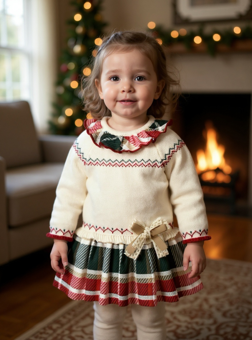 BABY DRESS CHRISTMAS WOOL