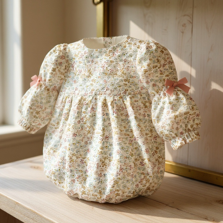 BABY ROMPER FLOWERS BOW