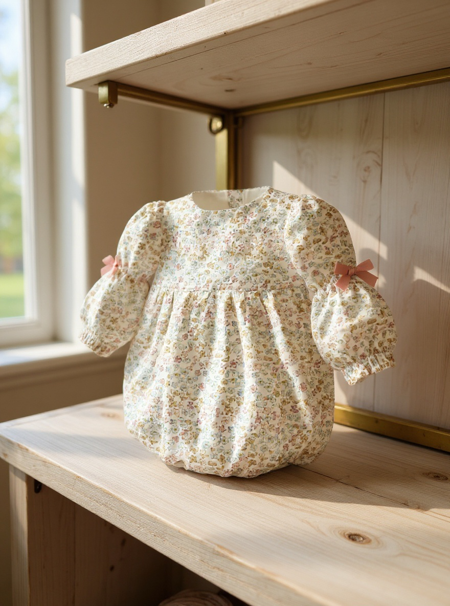 BABY ROMPER FLOWERS BOW