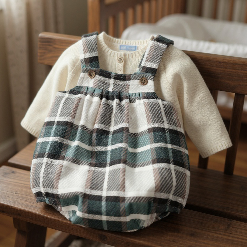 BABY BOYS SET OVEROL GREEN