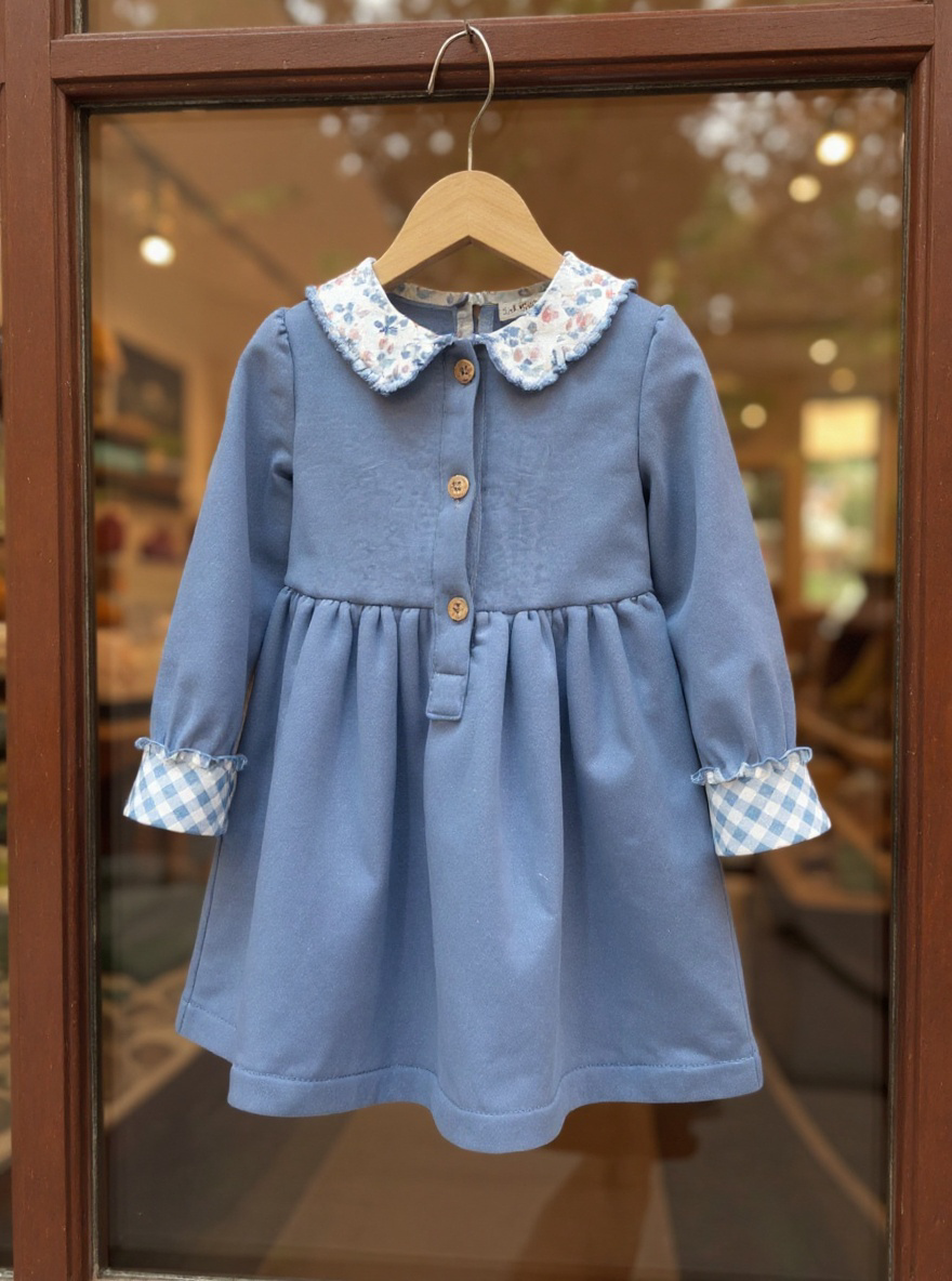 GIRL DRESS BLUE FLOWERS