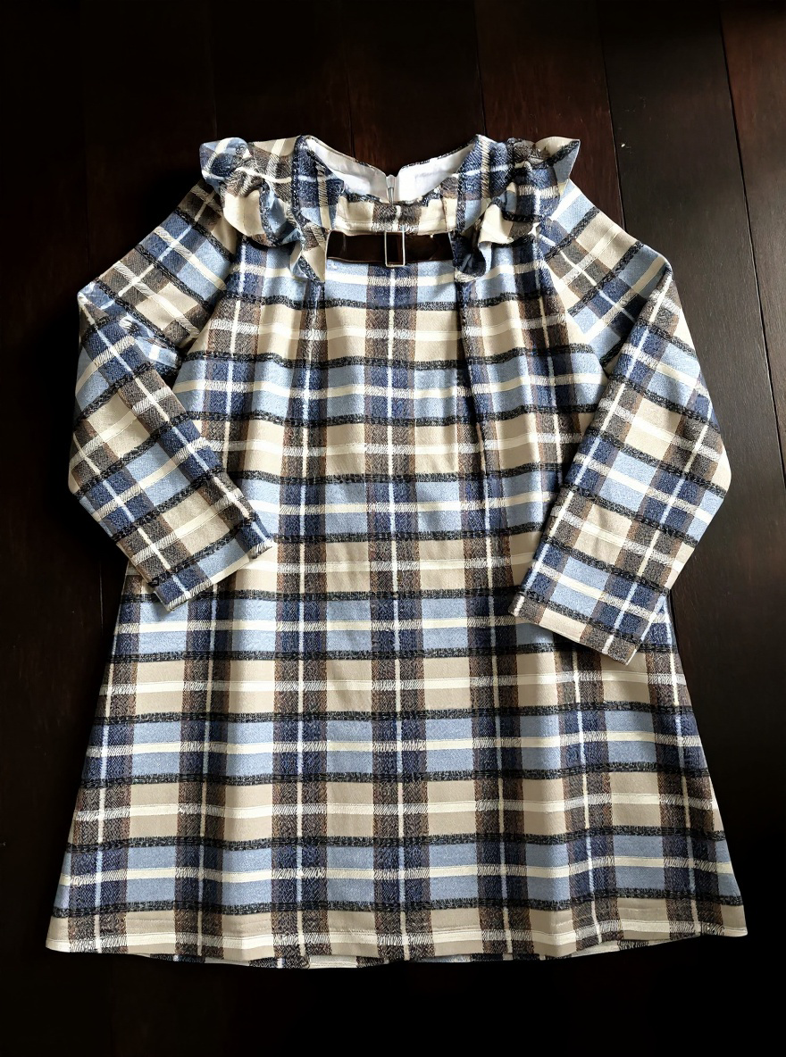 GIRL DRESS BROWN PLAID