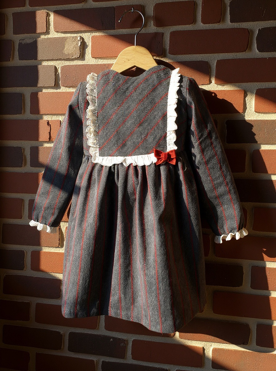 GIRL DRESS GREY/VELVET