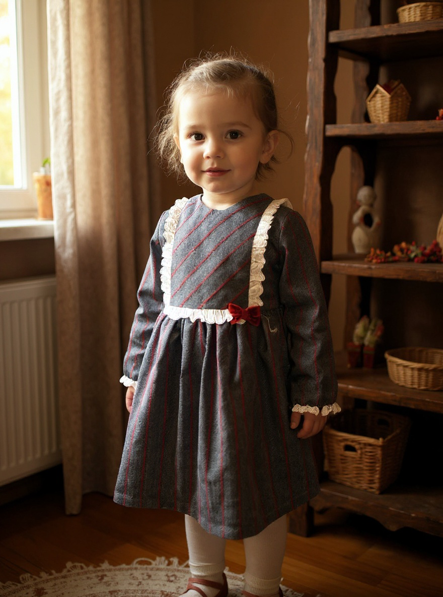 BABY DRESS GREY/VELVET