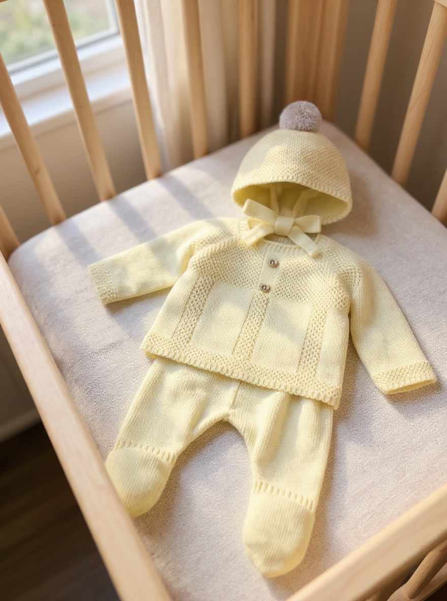 NEWBORN LONG BUTTON SET 3PC (3 Colores)