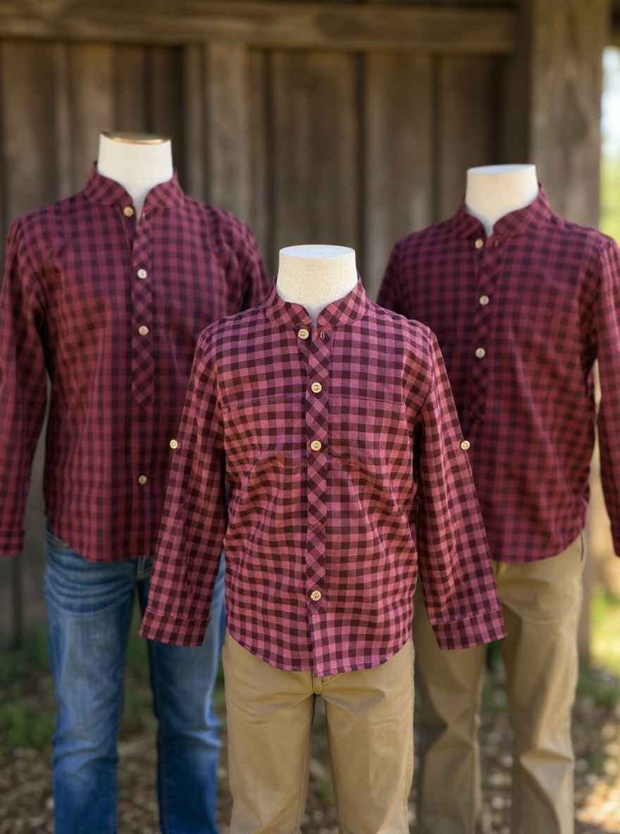 BOYS LONG SLEEVE SHIRT WINE