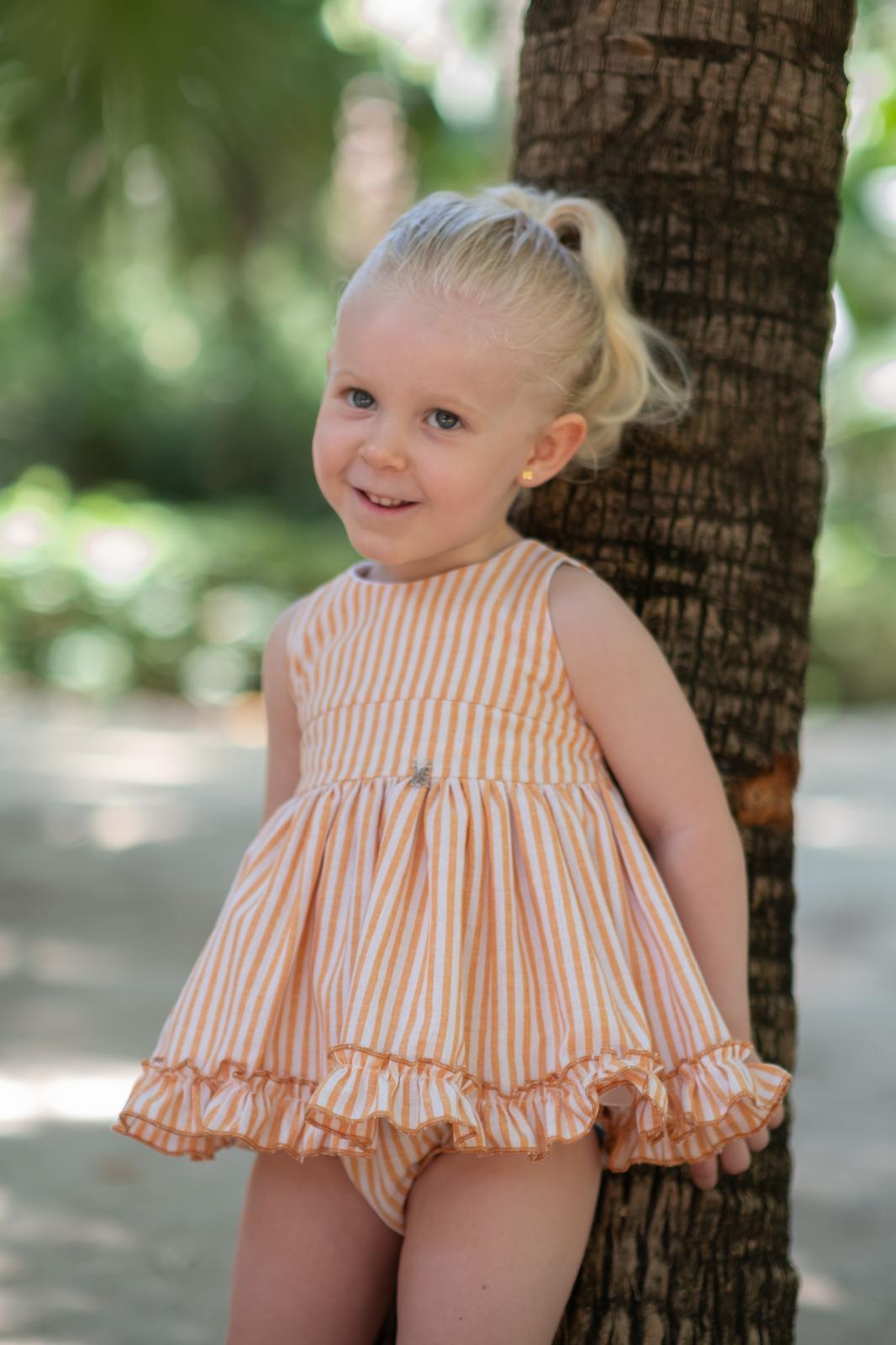 BABY ORANGE STRIPED SET