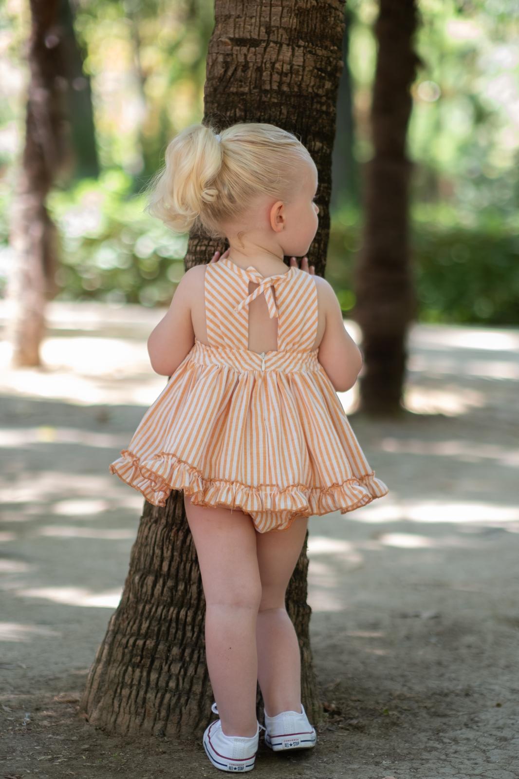 BABY ORANGE STRIPED SET