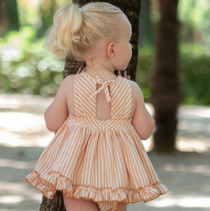 BABY ORANGE STRIPED SET