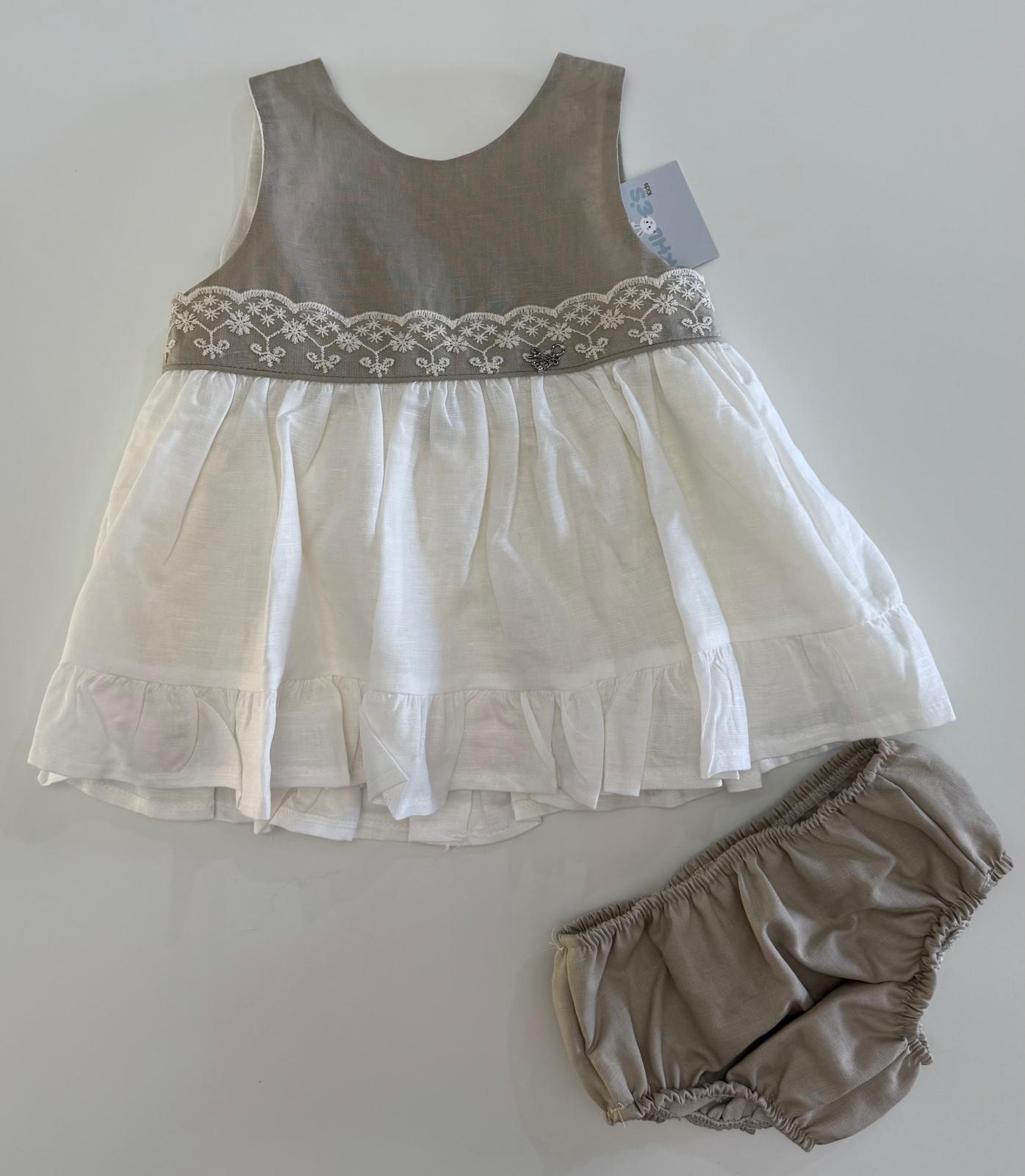 BABY SET PEARL AND BEIGE LINEN