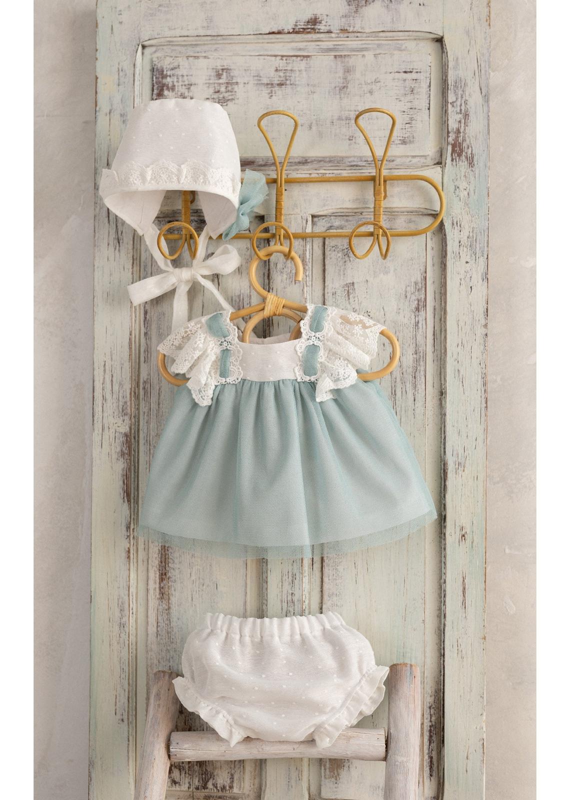 BABY SET WHITE AND GREEN INTERTWINED