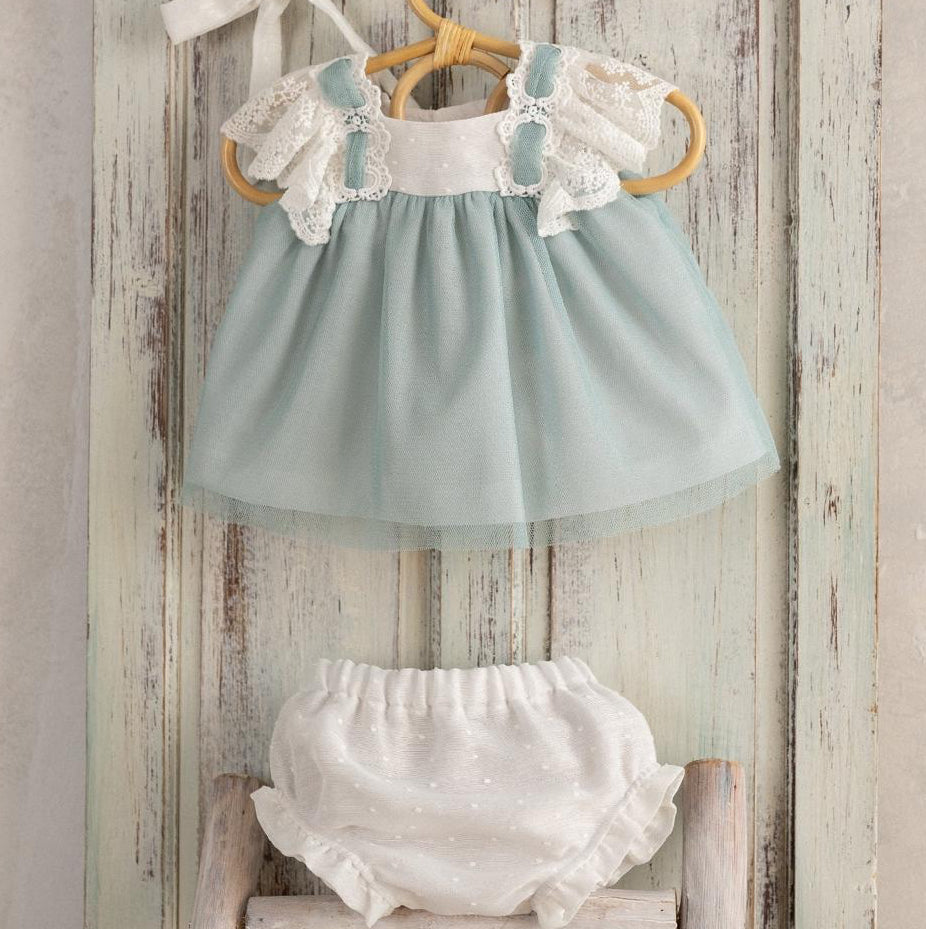 BABY SET WHITE AND GREEN INTERTWINED