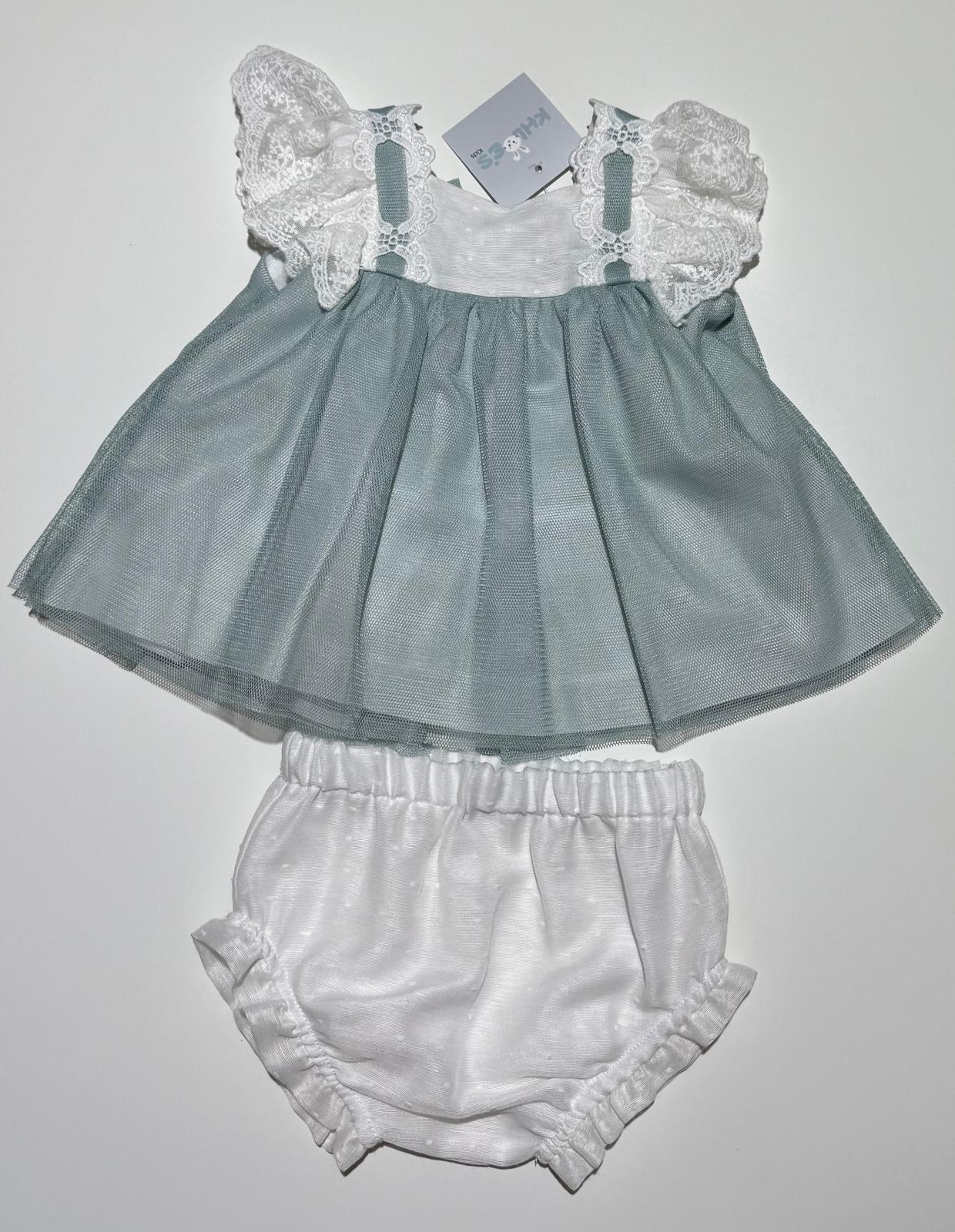 BABY SET WHITE AND GREEN INTERTWINED