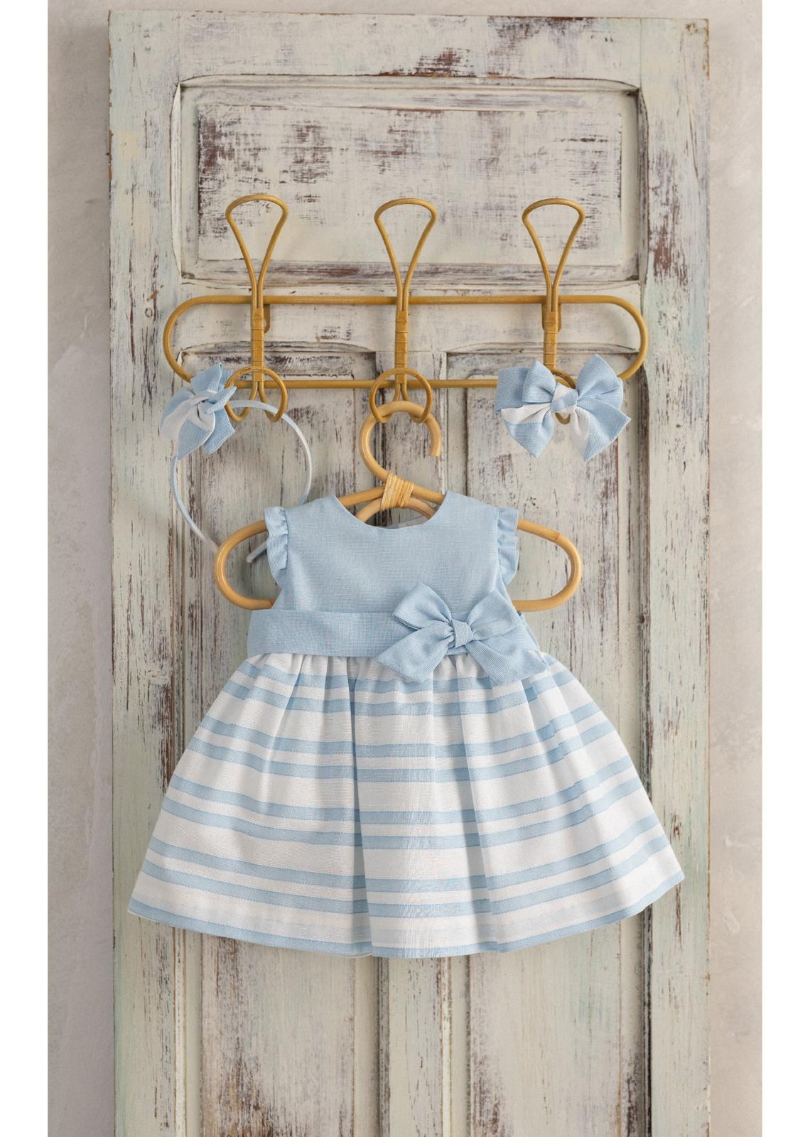 BABY DRESS BLUE STRIPES