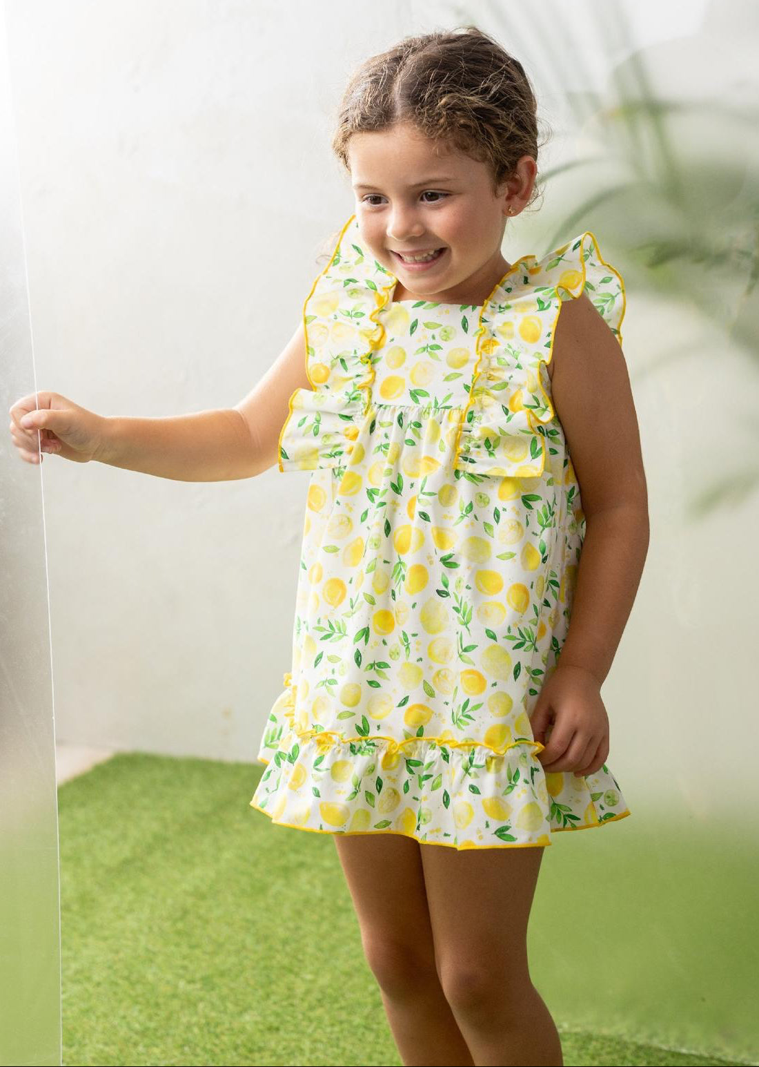 GIRL DRESS YELLOW LEMON